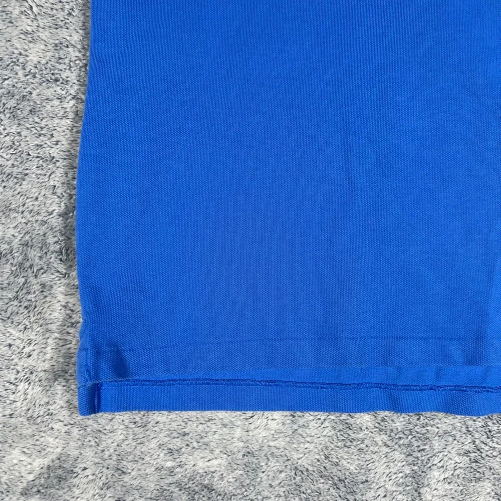 Polo Ralph Lauren Mens L Classic Fit Cotton Mesh Polo‎ Shirt Blue w/ Orange Pony